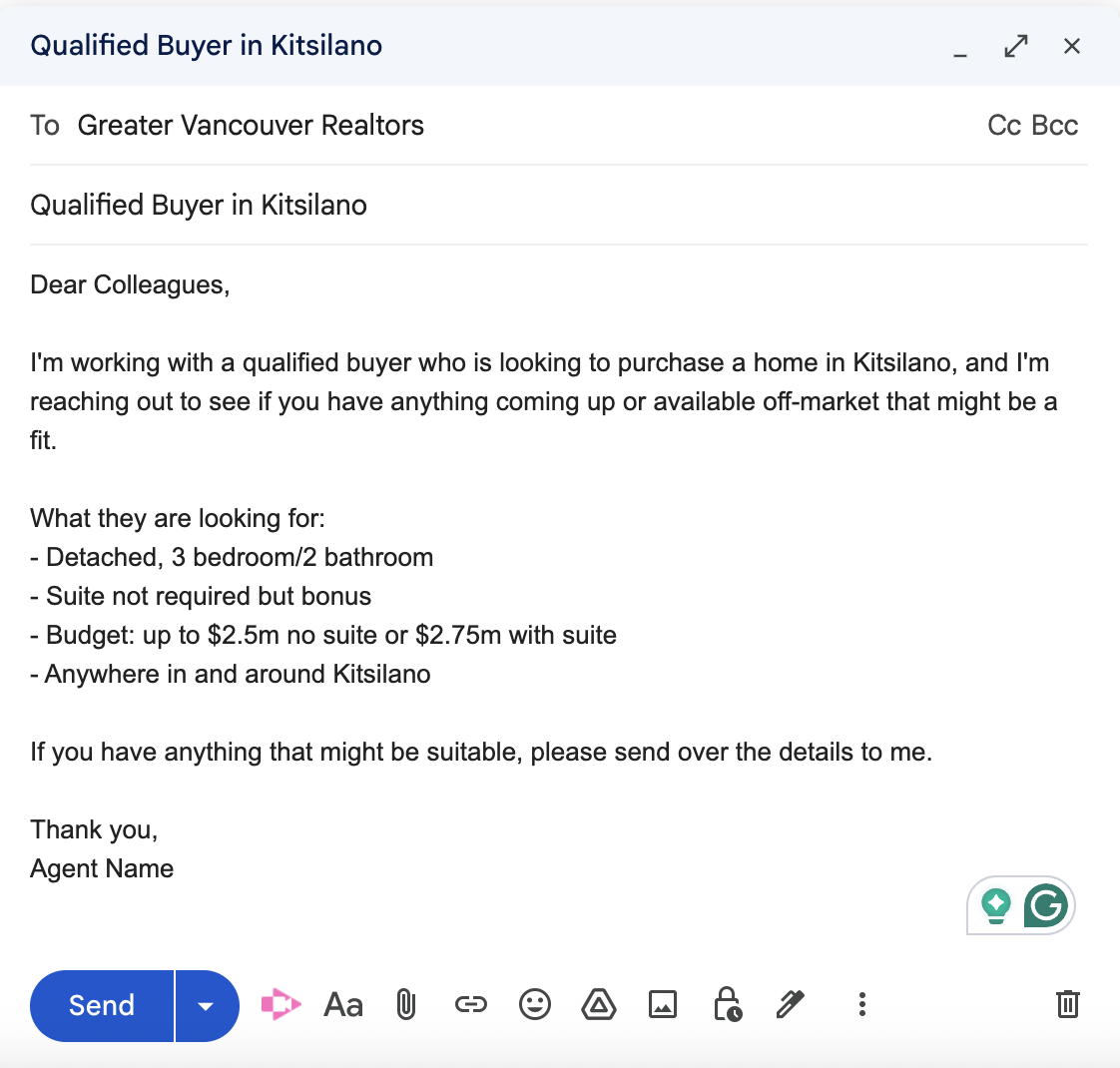 Qualified Buyer Email Template